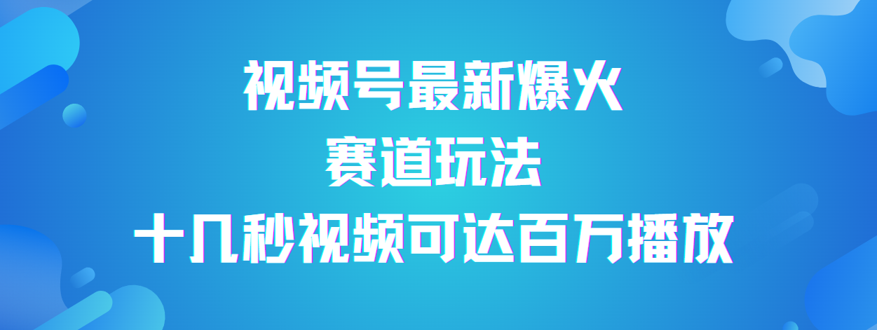 视频号最新爆火赛道玩法，流量巨大，视频制作简单，轻松月入数万-小白资源网