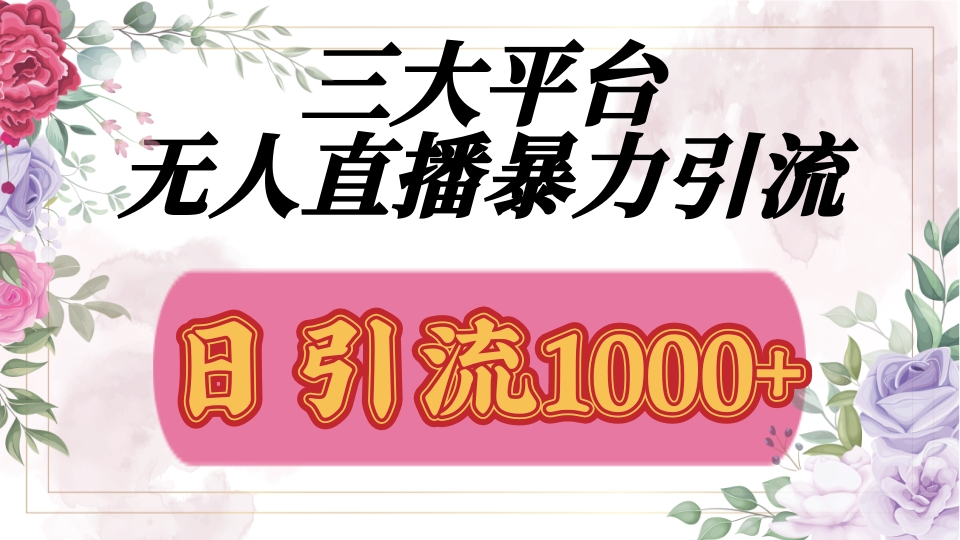 抖音，快手，视频号全平台通用，无人直播引流法，利用图片,模板,整套话术挂机全天支持矩阵操作，无限设备多开，超暴力引流，1000+高质量精准创业粉-小白资源网