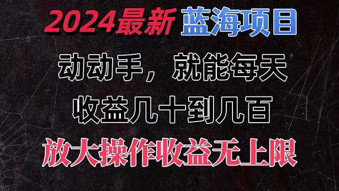 有手就行的2024全新蓝海项目，每天1小时收益几十到几百，可放大操作收…-小白资源网