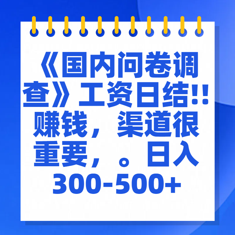 问卷调查答题，一个人在家也可以闷声发大财，小白一天2张，【揭秘】-小白资源网