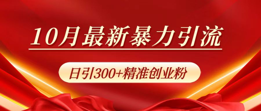 10月最新暴力引流,日引300+精准创业粉-小白资源网