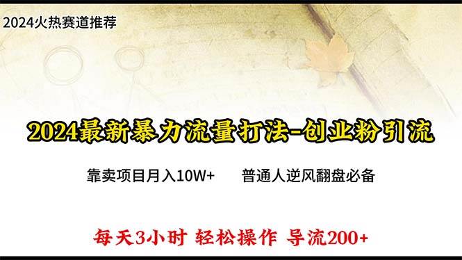 2024年最新暴力流量打法，每日导入300+，靠卖项目月入10W+-小白资源网