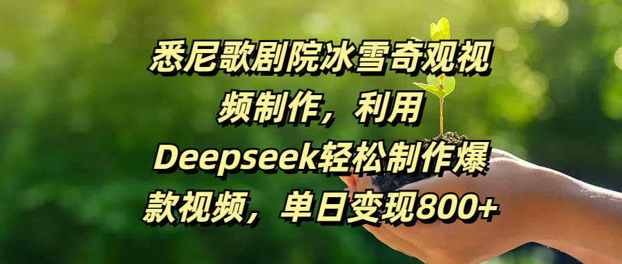 悉尼歌剧院冰雪奇观视频制作，利用Deepseek轻松制作爆款视频，单日变现800+-小白资源网