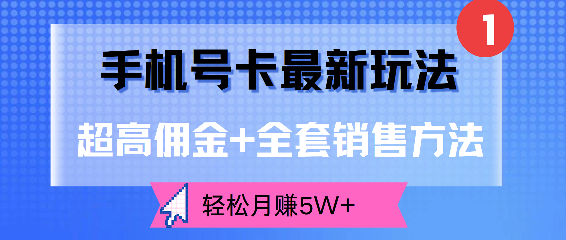超高佣金+全套销售方法,手机号卡最新玩法,轻松月赚5W+-小白资源网