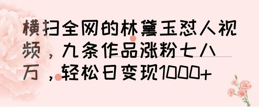 横扫全网的林黛玉怼人视频，九条作品涨粉七八万，轻松日变现 1000➕-小白资源网