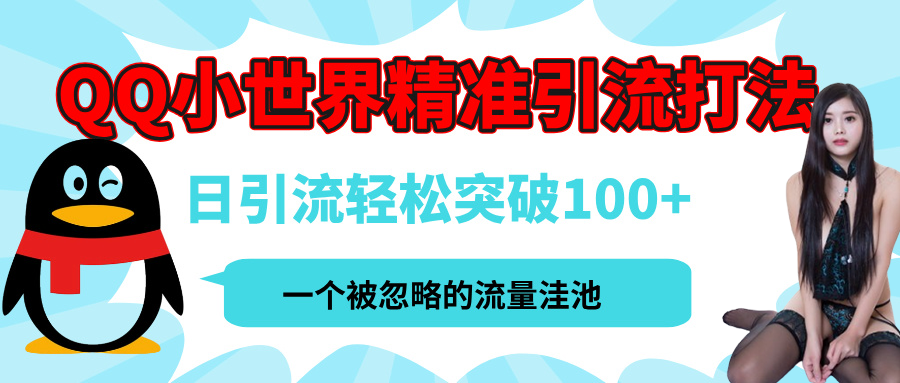 QQ小世界，被严重低估的私域引流平台，流量年轻且巨大，实操单日引流100+创业粉，月精准变现1W+-小白资源网