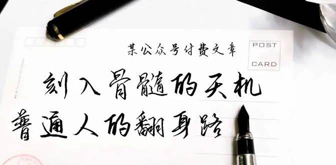 某公众号付费文章：刻入骨髓的天机，揭露“普通人的翻身路” 这件通天大事-小白资源网
