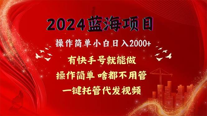 2024蓝海项目，网盘拉新，操作简单小白日入2000+，一键托管代发视频，…-小白资源网