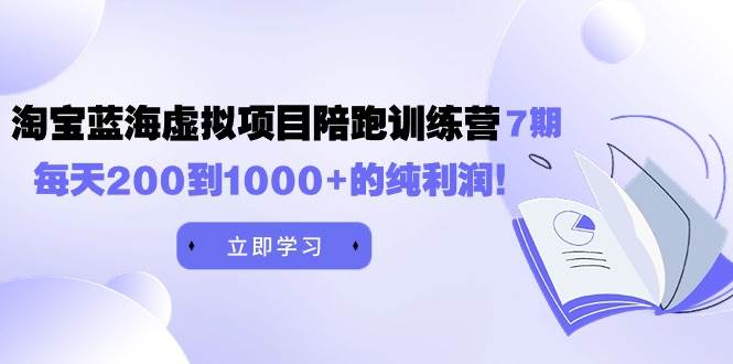 黄岛主《淘宝蓝海虚拟项目陪跑训练营7期》每天200到1000+的纯利润-小白资源网