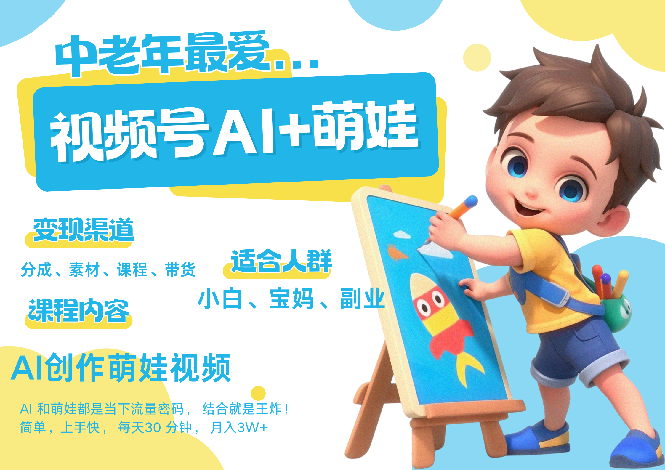萌娃,又一爆款密码,小白3步上手,爆款率80%,每天十分钟,轻松AI变现萌娃搞钱,带货、素材、分成都非常猛,泼天流量,发布就爆!月入5W,抓紧学!-小白资源网