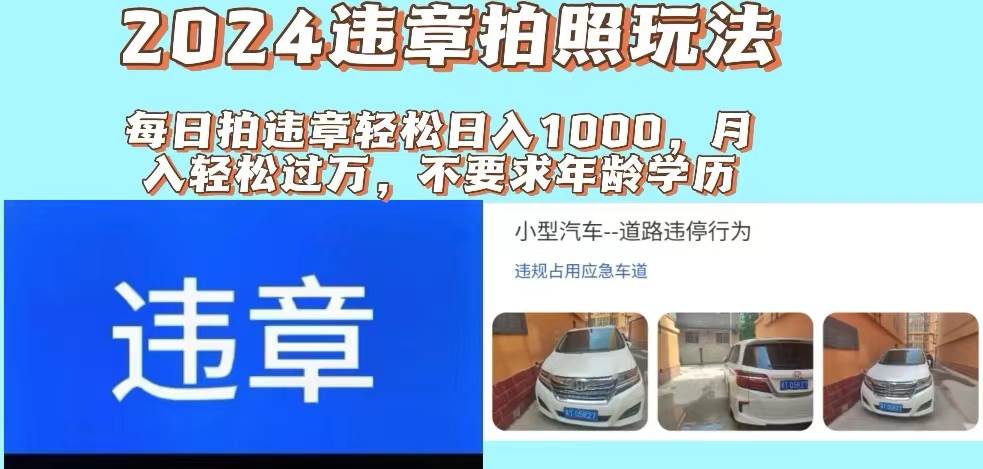 2024违章拍照新玩法，推广躺赚+拍照赚钱双模式，日入1000+-小白资源网