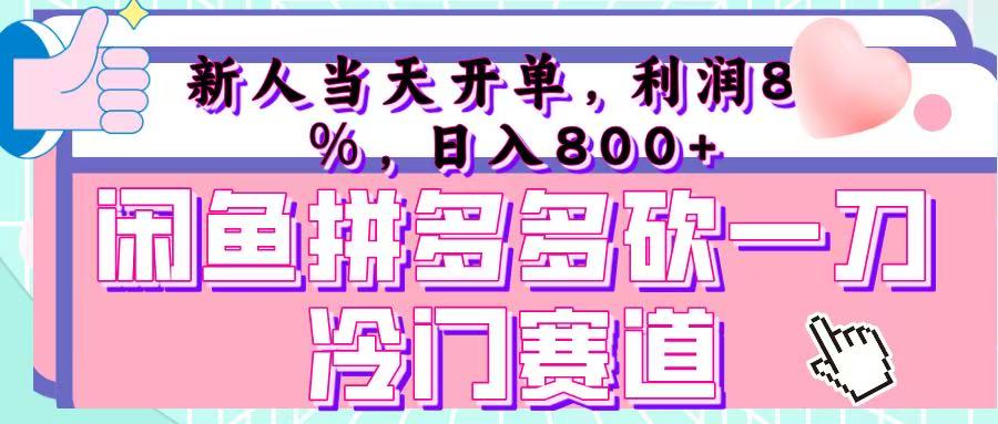 咸鱼拼夕夕砍一刀冷门暴力赛道，新人当天开单，利润百分之八十，日入 800+-小白资源网