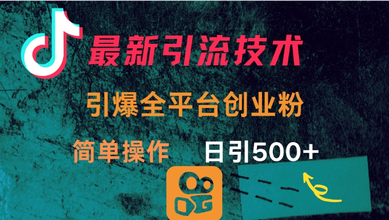 最新引流方法，引爆全平台创业粉操作简单，日引300＋-小白资源网