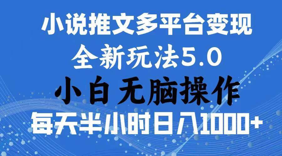 2024年6月份一件分发加持小说推文暴力玩法 新手小白无脑操作日入1000+ …-小白资源网