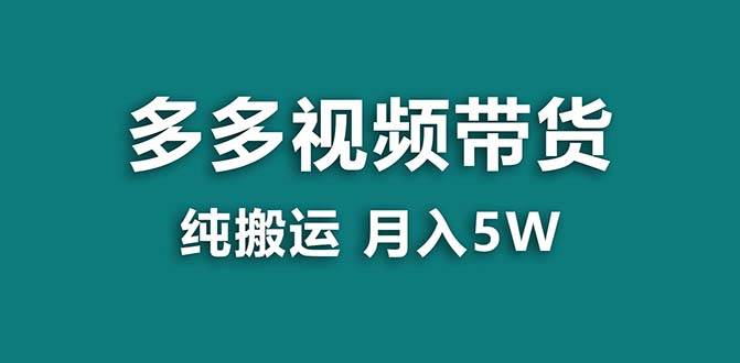 【蓝海项目】拼多多视频带货 纯搬运一个月搞了5w佣金，小白也能操作 送工具-小白资源网