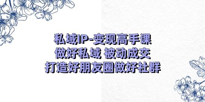 私域IP-变现高手课：做好私域 被动成交，打造好朋友圈做好社群（18节）-小白资源网