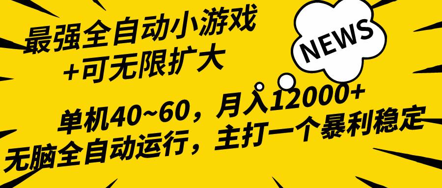 2024最新全网独家小游戏全自动，单机40~60,稳定躺赚，小白都能月入过万-小白资源网