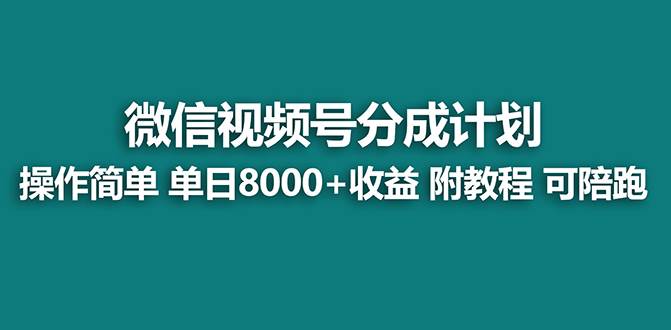 【蓝海项目】视频号分成计划最新玩法，单天收益8000+，附玩法教程-小白资源网
