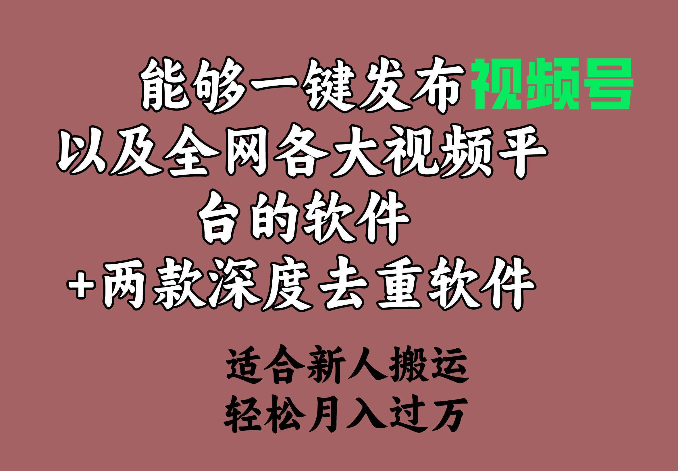 能够一键发布视频号以及全网各大视频平台的软件+两款深度去重软件 适合…-小白资源网