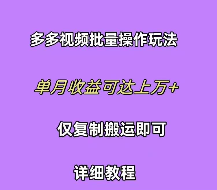 拼多多视频带货快速过爆款选品教程 每天轻轻松松赚取三位数佣金 小白必…-小白资源网