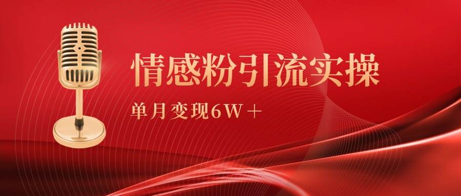 单月变现6w+，情感粉引流变现实操课-小白资源网
