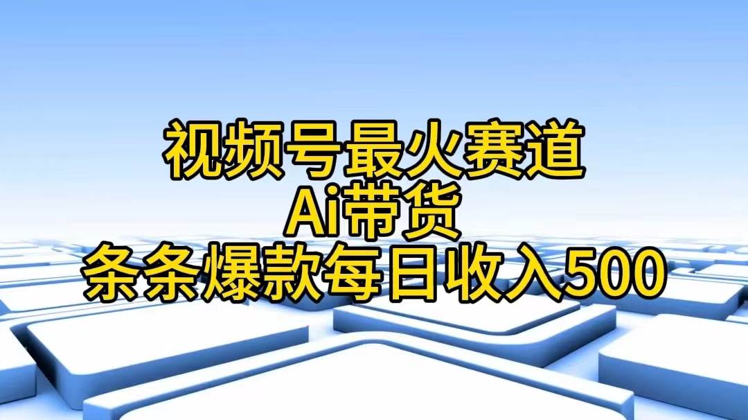 视频号最火赛道——Ai带货条条爆款每日收入500-小白资源网
