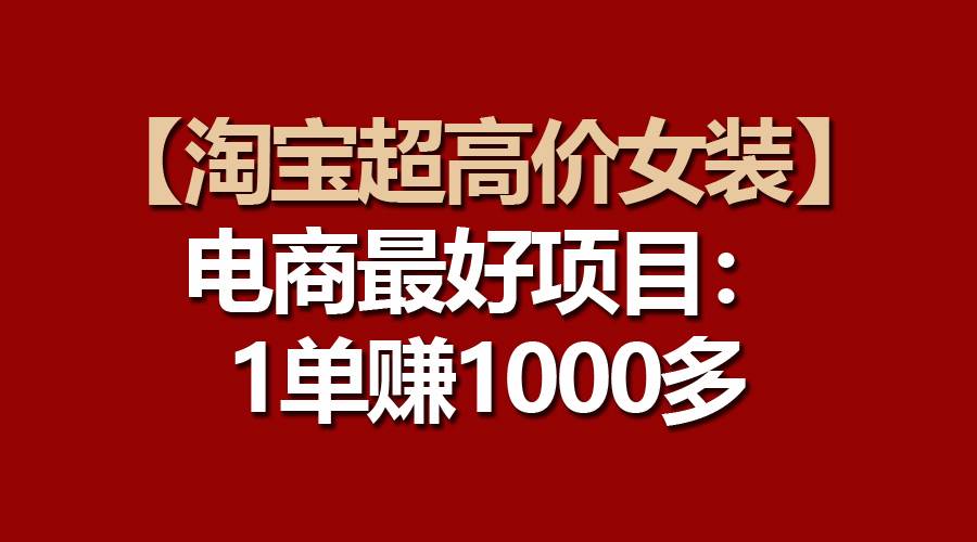 【淘宝超高价女装】电商最好项目：一单赚1000多-小白资源网
