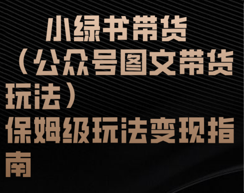 小绿书带货（公众号图文带货玩法）保姆级玩法变现指南-小白资源网