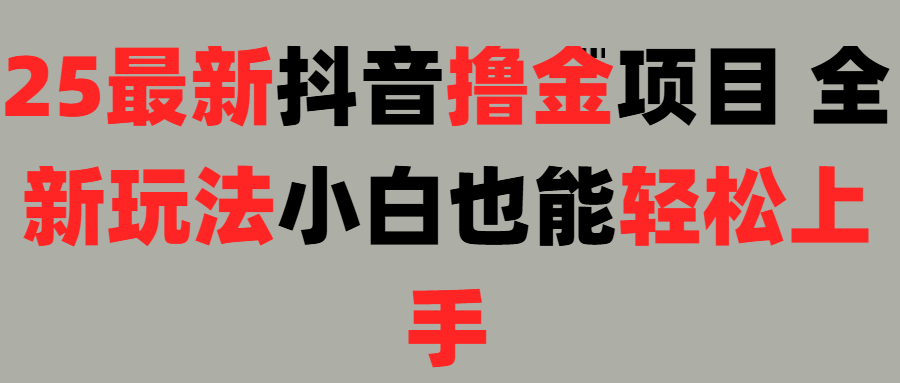 25最新抖音直播撸金项目，小白也能轻松上手！-小白资源网