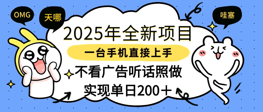 2025年全新项目一部手机轻松上手，实现单日200＋-小白资源网