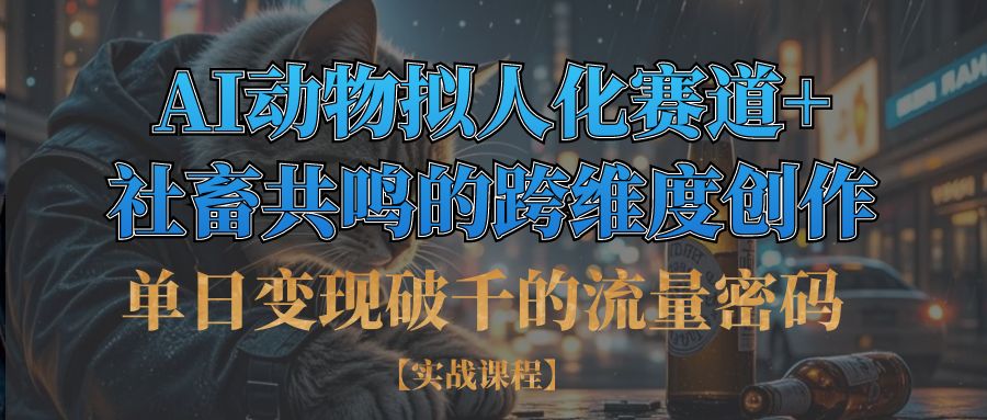 单日变现破千的流量密码,AI动物拟人化赛道+社畜共鸣的跨维度创作-小白资源网