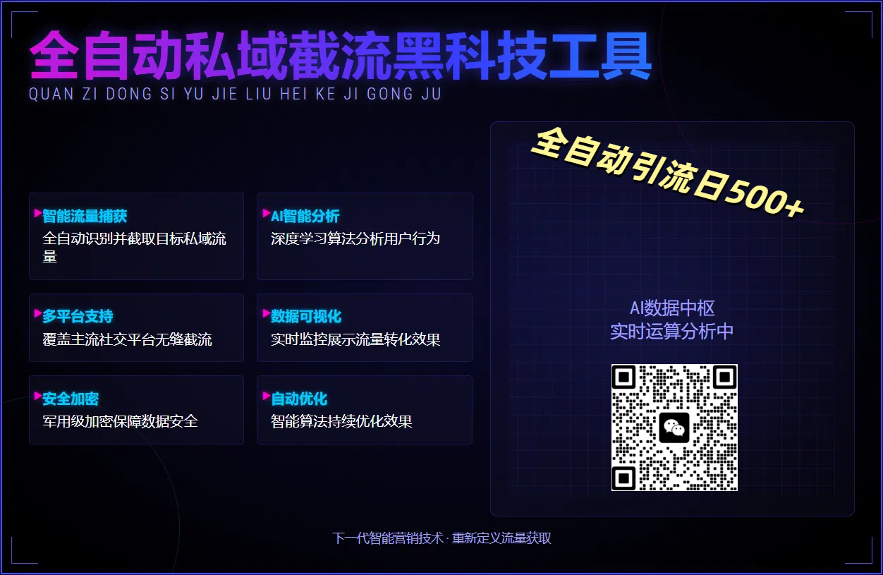 全自动私域截流黑科技工具——全自动引流日500+-小白资源网