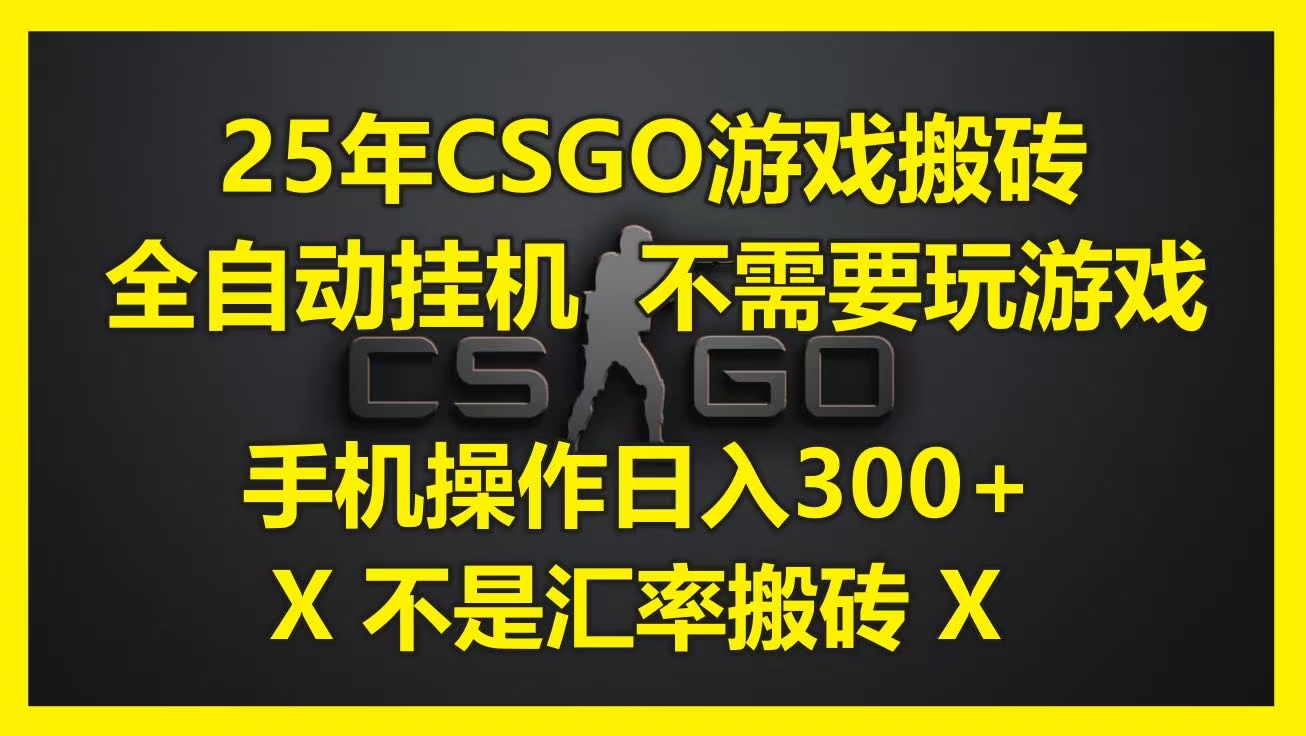 25年CSGO游戏搬砖，全自动挂机，不需要玩游戏，手机操作日入300+。(不是汇率搬砖)-小白资源网