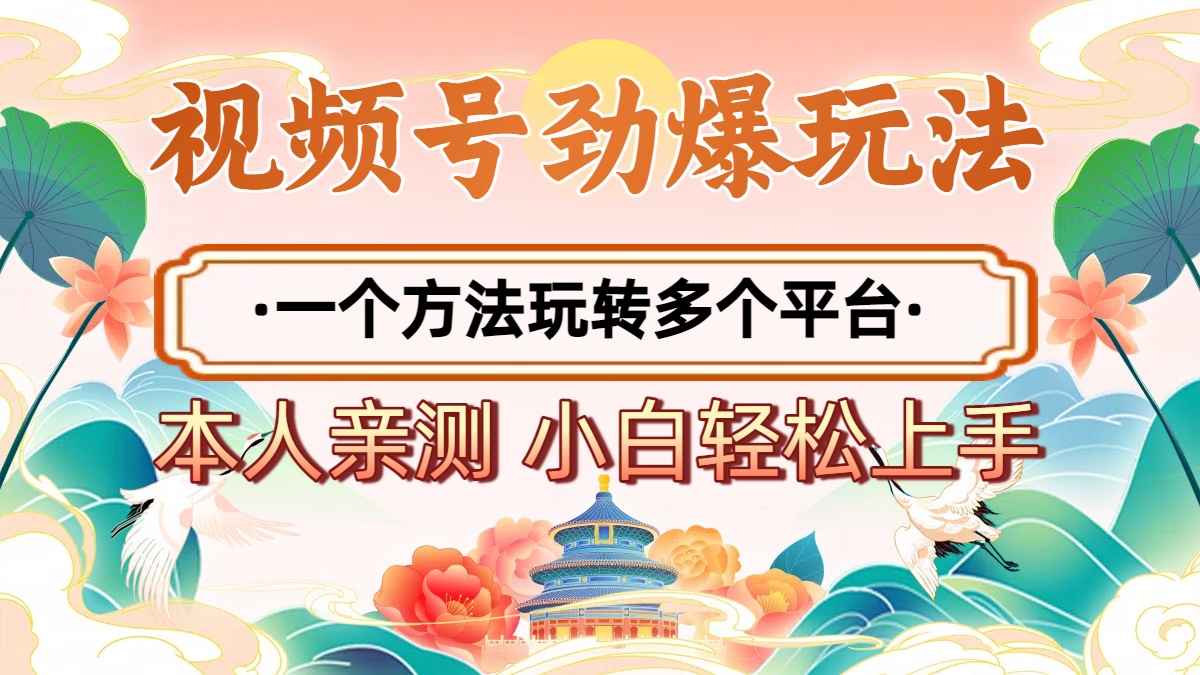 2025年视频号劲爆玩法，一个方法玩转多个平台 小白也能轻松上手-小白资源网
