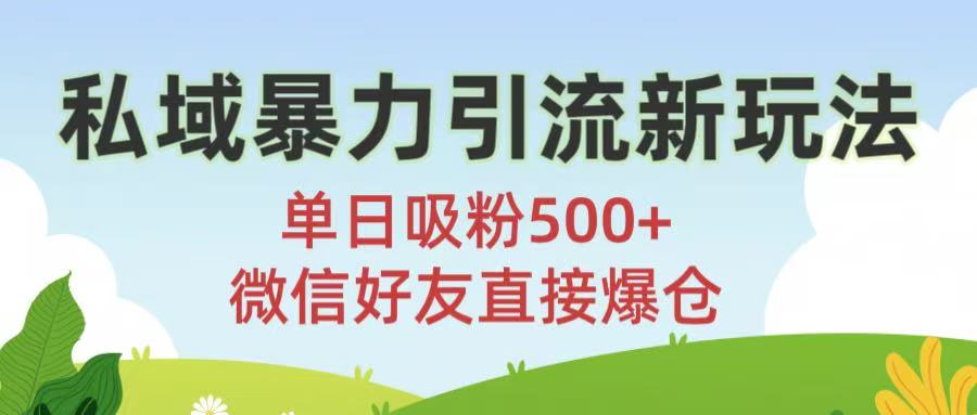 私域暴力引流新玩法!单日吸粉500+，微信好友直接爆仓-小白资源网