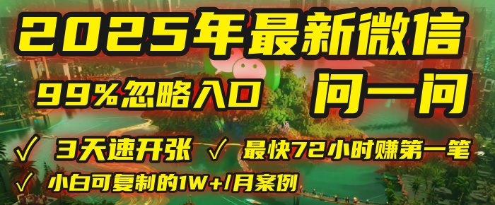 2025年,被99%的人忽视的微信问一问:每天写300字,最快3天就能“开张”赚到第一笔钱,有人已稳定月入1W+!-小白资源网