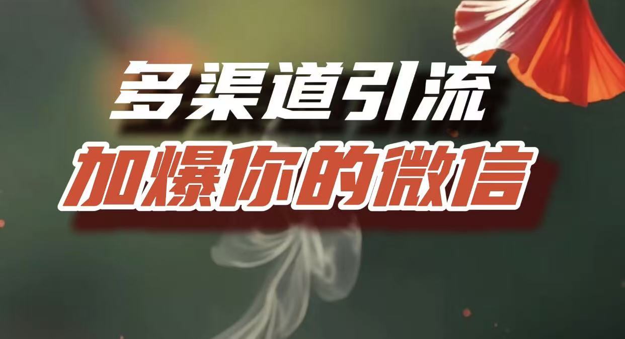 多渠道引流，加爆你的微信，把流量导入到私域，这是每一个想要在互联网赚钱的人必须掌握的底层能力-小白资源网