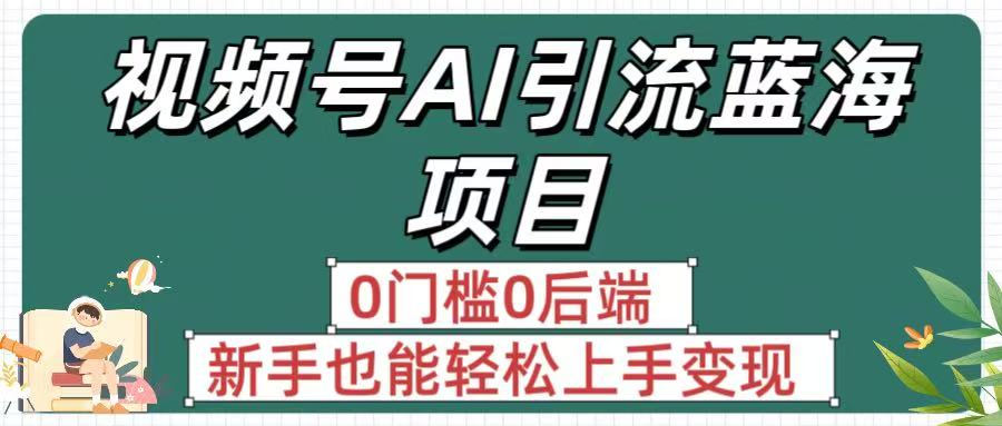 疯传！视频号AI引流蓝海项目，0门槛0后端，新手也能轻松上手变现-小白资源网
