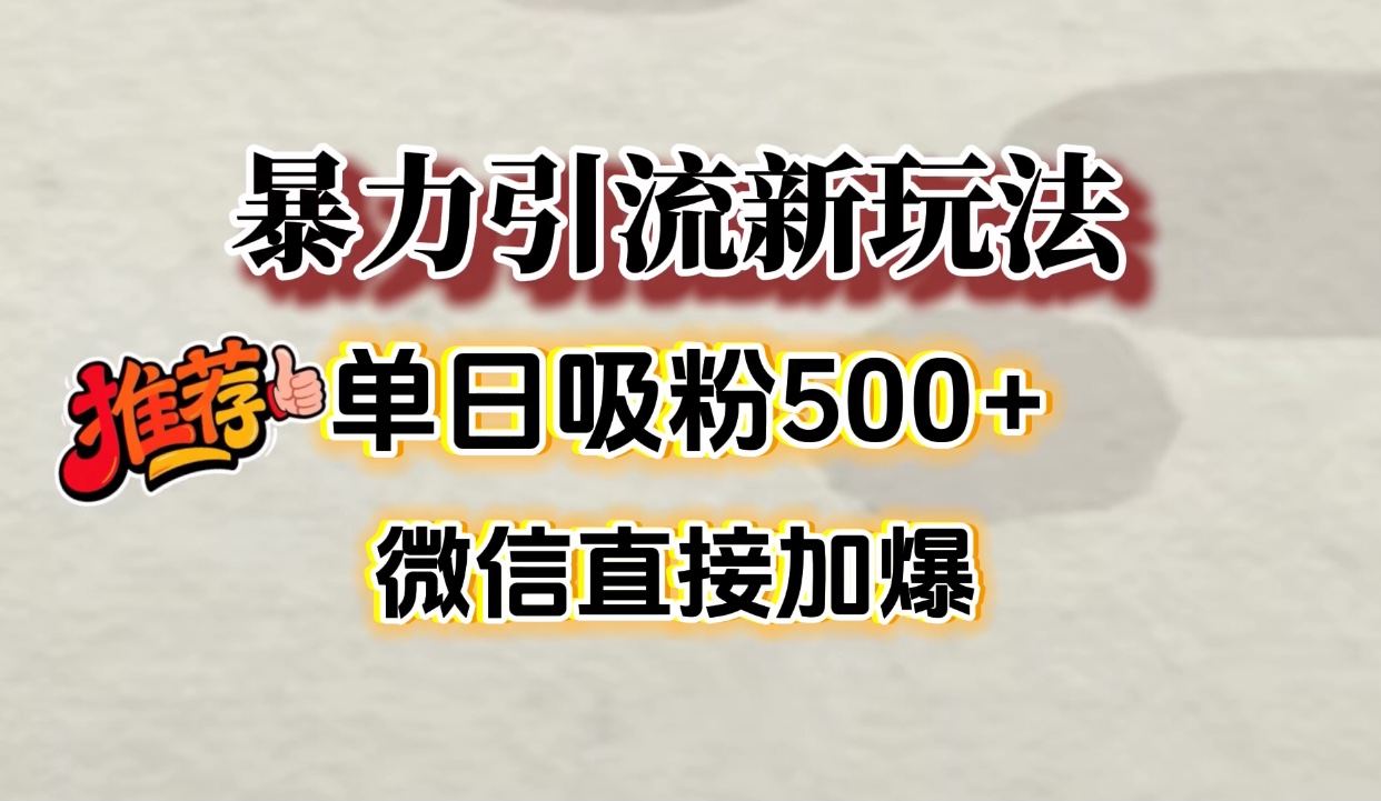 微信加爆的引流超级方法，单日吸粉500➕-小白资源网
