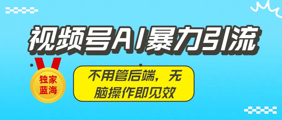 独家蓝海！视频号AI暴力引流：不用管后端，无脑操作即见效-小白资源网