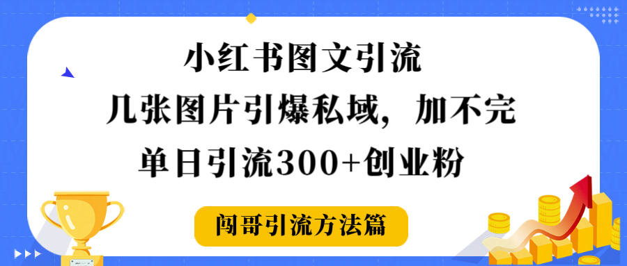 小红书图文引流，几张图片引爆私域加不完，单日引流300＋创业粉-小白资源网