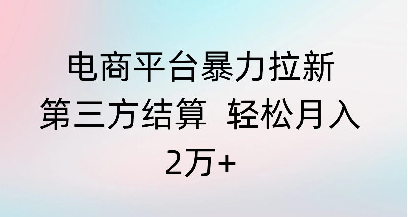 电商平台暴力拉新第三方结算 轻松月入2万+-小白资源网